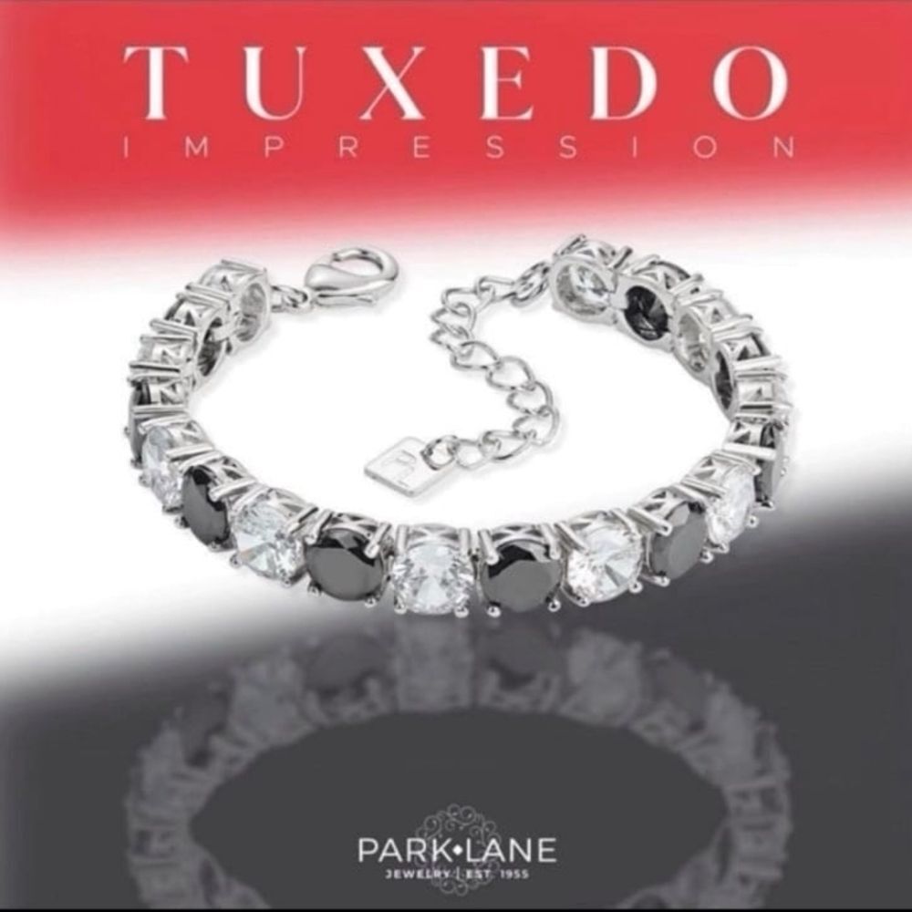 Park Lane Tuxedo Bracelet - Black and Silver Elegance